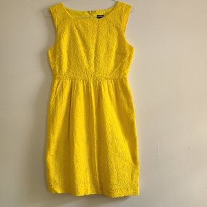 J.Crew Yellow Floral Lace Dress Size 6